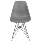 Poltroncina accentata modellata grigio muschio / bianca con base cromata, 1 posto