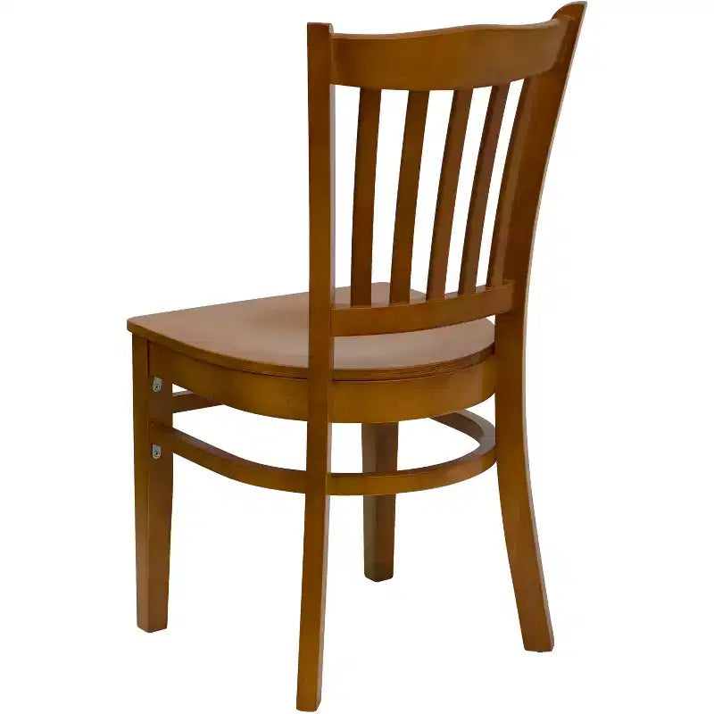 Sedia da pranzo con schienale a doghe verticali – Seduta Nera/Bordeaux/Legno e Struttura in Legno, Posti a sedere: 1
