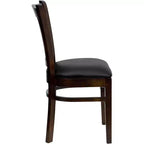 Sedia da pranzo con schienale a doghe verticali – Seduta Nera/Bordeaux/Legno e Struttura in Legno, Posti a sedere: 1