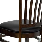 Sedia da pranzo con schienale a doghe verticali – Seduta Nera/Bordeaux/Legno e Struttura in Legno, Posti a sedere: 1