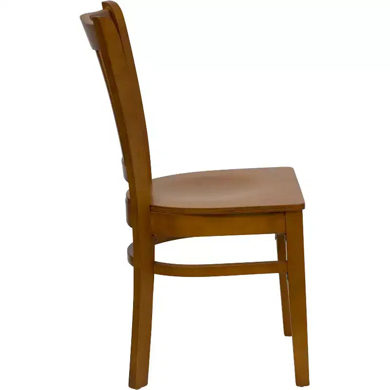 Sedia da pranzo con schienale a doghe verticali – Seduta Nera/Bordeaux/Legno e Struttura in Legno, Posti a sedere: 1