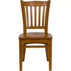 Sedia da pranzo con schienale a doghe verticali – Seduta Nera/Bordeaux/Legno e Struttura in Legno, Posti a sedere: 1