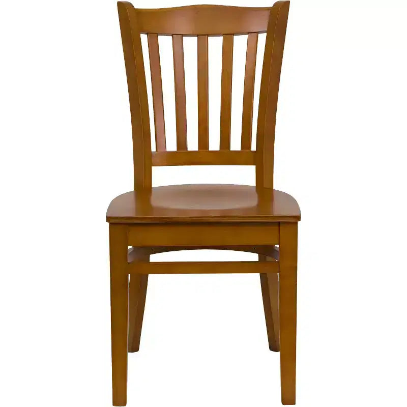 Sedia da pranzo con schienale a doghe verticali – Seduta Nera/Bordeaux/Legno e Struttura in Legno, Posti a sedere: 1