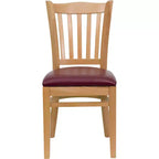 Sedia da pranzo con schienale a doghe verticali – Seduta Nera/Bordeaux/Legno e Struttura in Legno, Posti a sedere: 1
