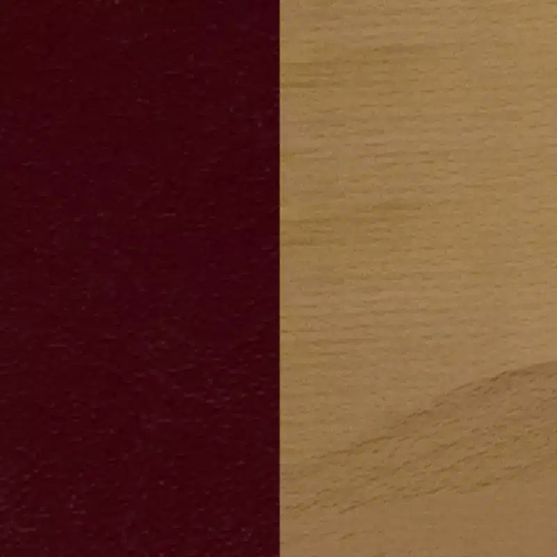 Sedia da pranzo con schienale a doghe verticali – Seduta Nera/Bordeaux/Legno e Struttura in Legno, Posti a sedere: 1