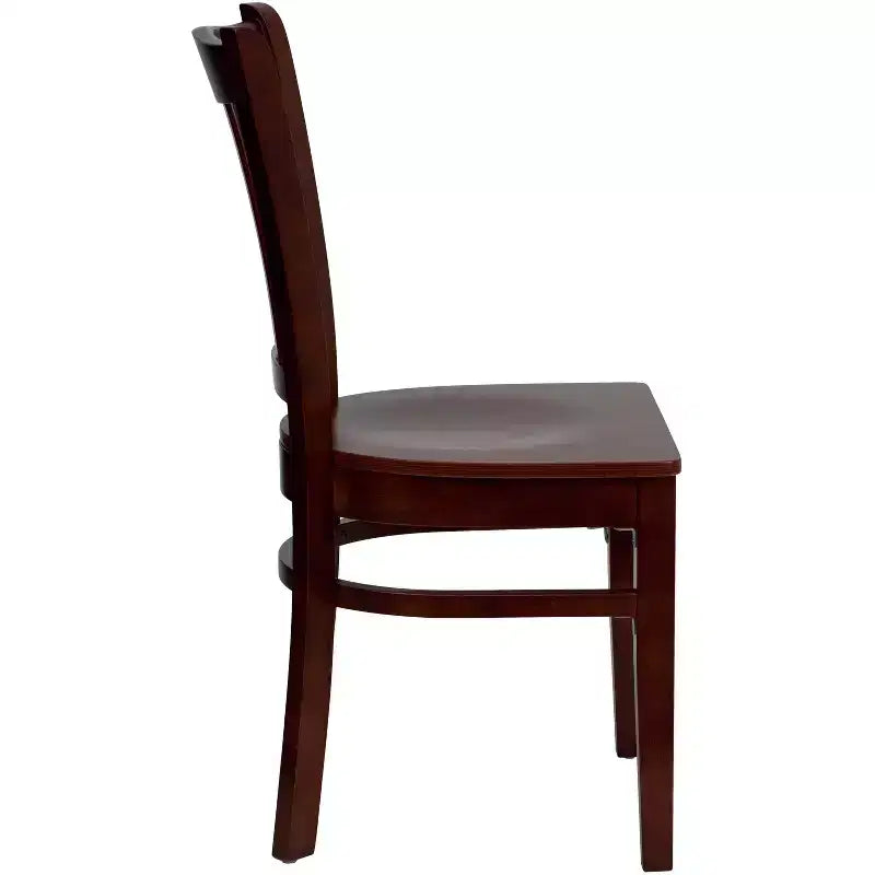 Sedia da pranzo con schienale a doghe verticali – Seduta Nera/Bordeaux/Legno e Struttura in Legno, Posti a sedere: 1