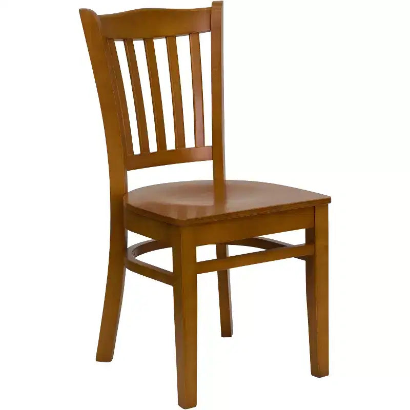 Sedia da pranzo con schienale a doghe verticali – Seduta Nera/Bordeaux/Legno e Struttura in Legno, Posti a sedere: 1