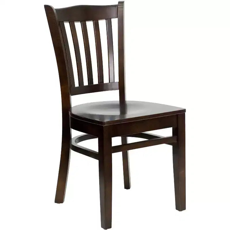Sedia da pranzo con schienale a doghe verticali – Seduta Nera/Bordeaux/Legno e Struttura in Legno, Posti a sedere: 1